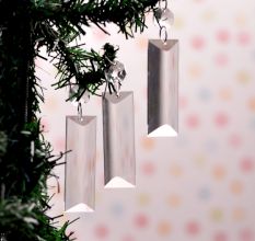 Glass Quartz Crystal Clear Christmas Ornament in Set of 20